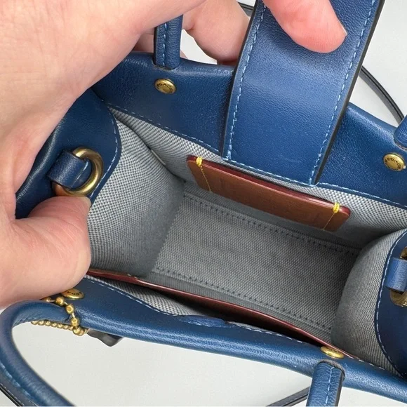 COACH Mini Cashin Tote with Rivets Crossbody Strap - Picture 10 of 17